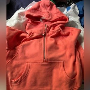 Lululemon raspberry cream oversized scuba half zip hoodie